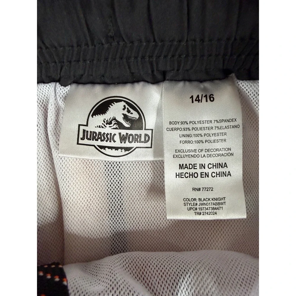 Jurassic World Swim Trunks Boys 14/16 Multicolor Excellent Dinosaur Graphic
